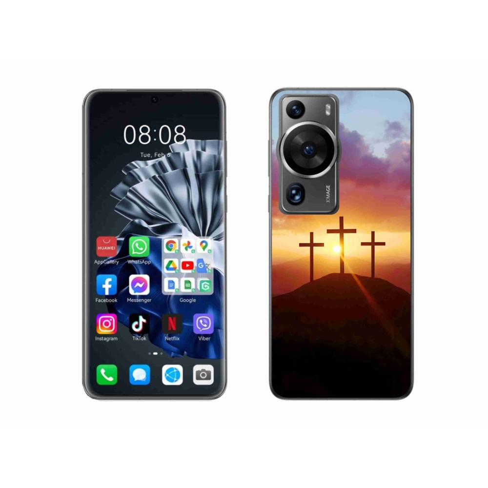 Zselés borítás mmCase a Huawei P60 Pro-n - három kereszt
