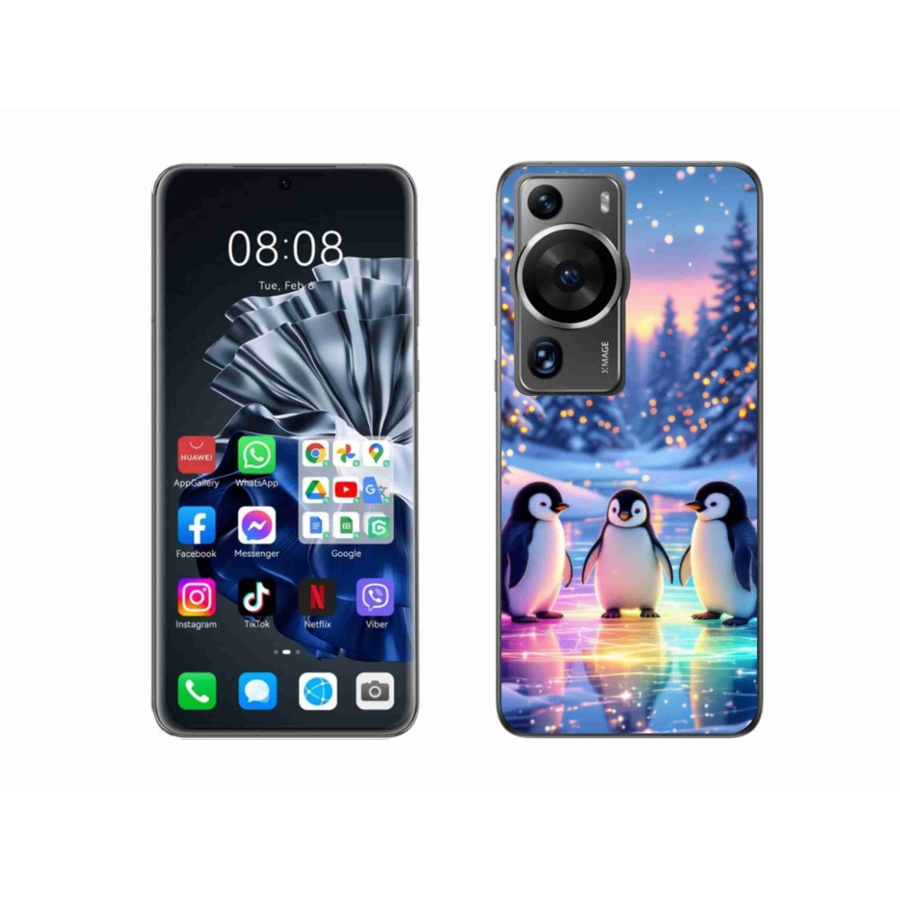 Gél borítás mmCase a Huawei P60 Pro számára - pingvinek