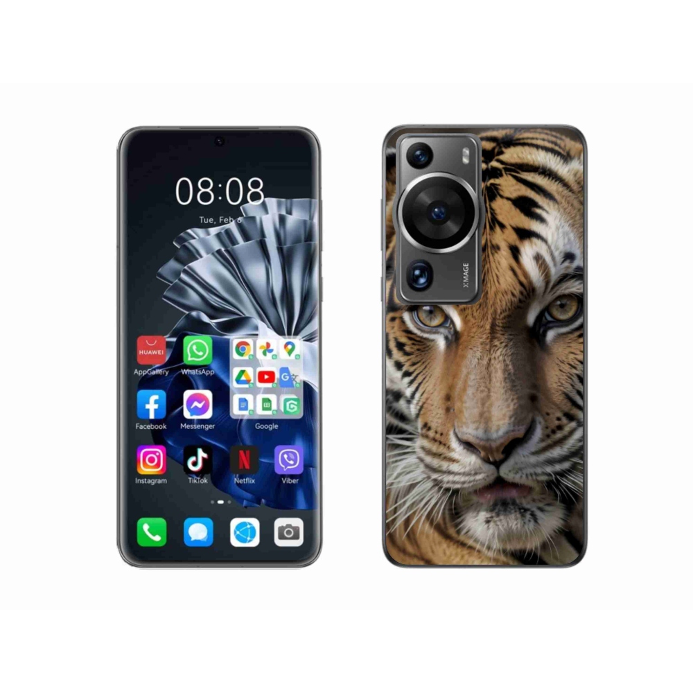Gél borítás mmCase a Huawei P60 Pro számára - tigris nézet