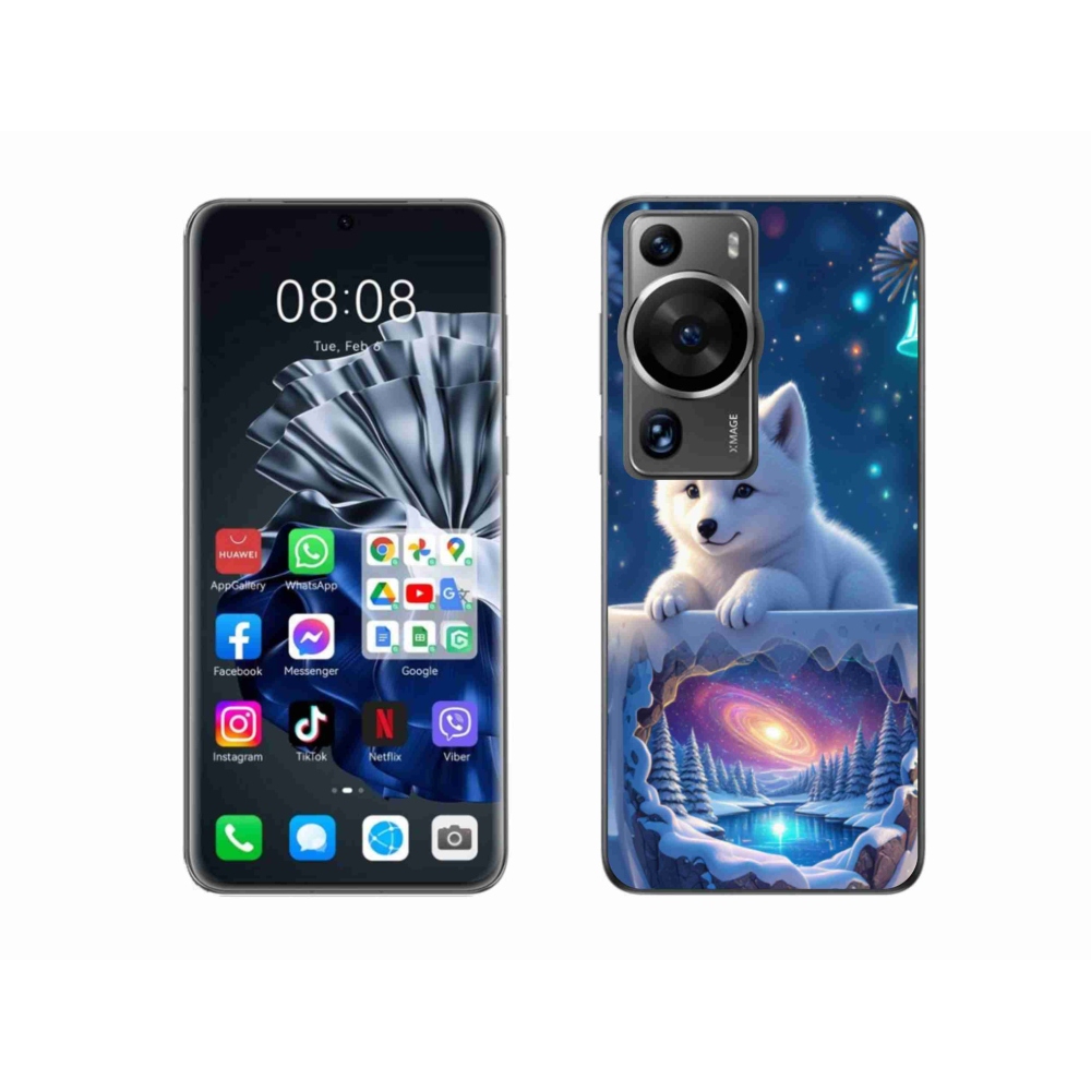 Gél borítás mmCase a Huawei P60 Pro számára - karácsonyi kölyökkutyakölyök