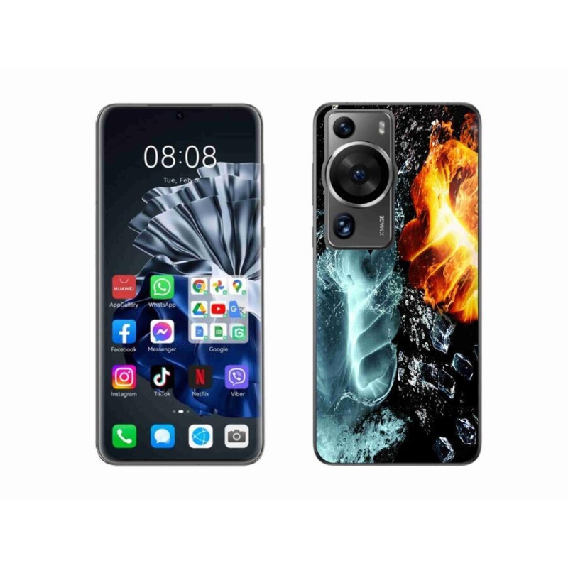 Zselés borítás mmCase a Huawei P60 Pro számára - víz és tűz