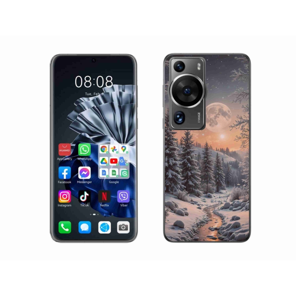 Gél borítás mmCase a Huawei P60 Pro számára - téli táj 2