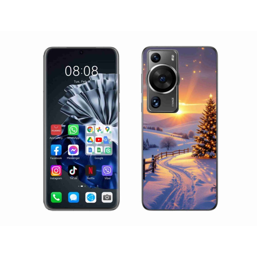Gél borítás mmCase a Huawei P60 Pro számára - téli tájkép