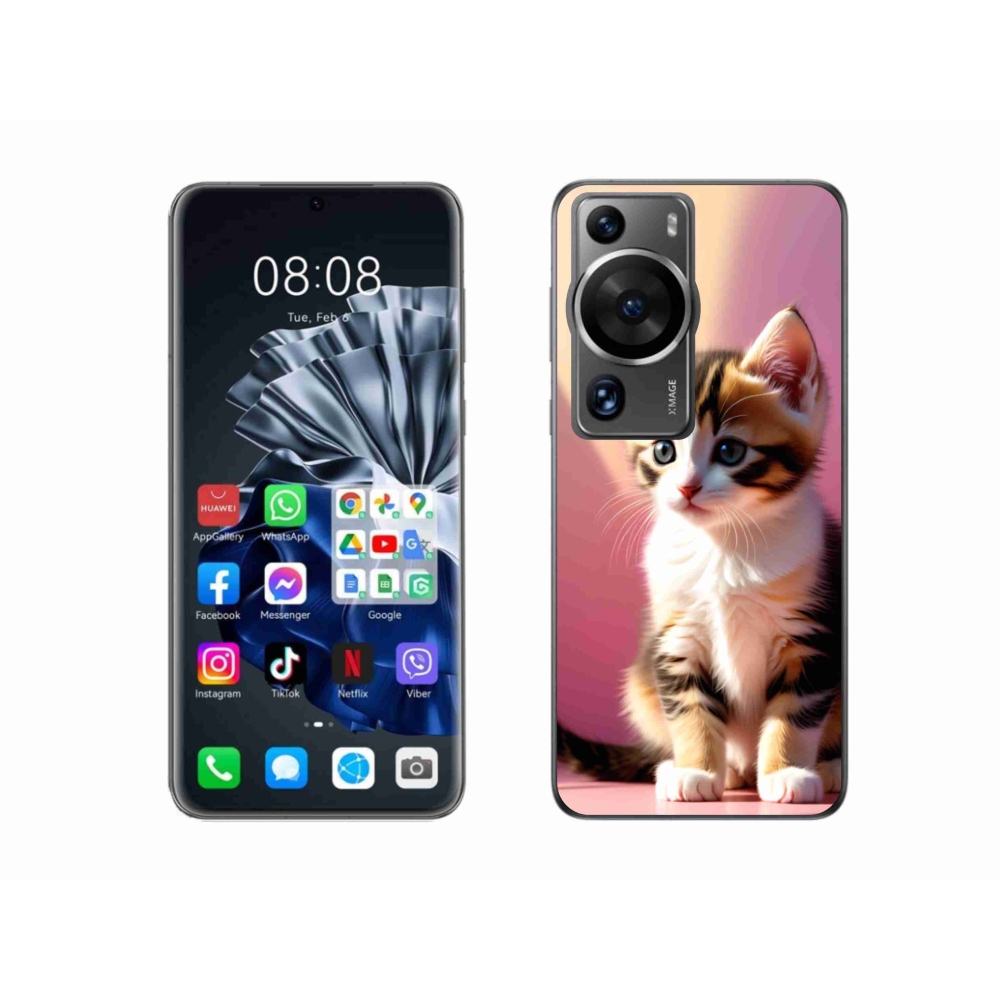 Gél borítás mmCase a Huawei P60 Pro készülékhez - kíváncsi cica 2