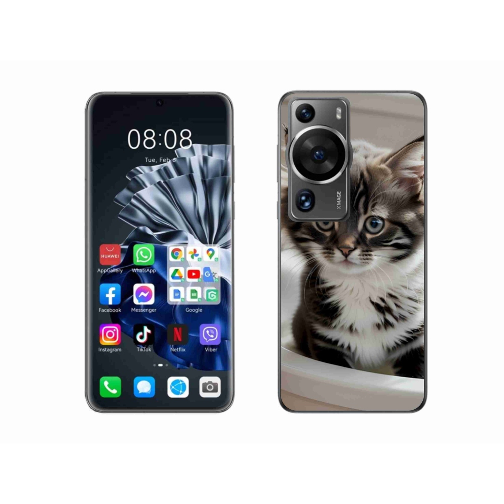 Gél borítás mmCase a Huawei P60 Pro-n - kíváncsi cica