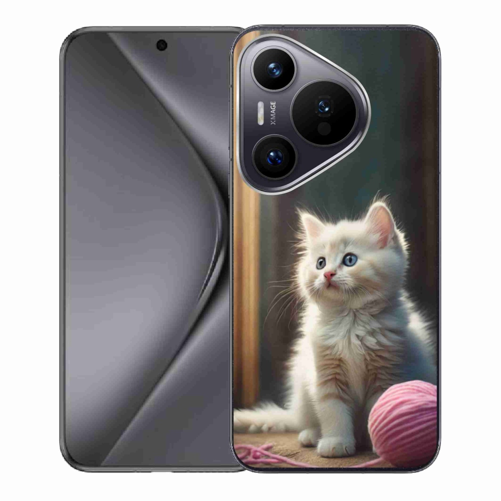 Gél borító mmCase a Huawei Pura 70-hez - fehér cica 2