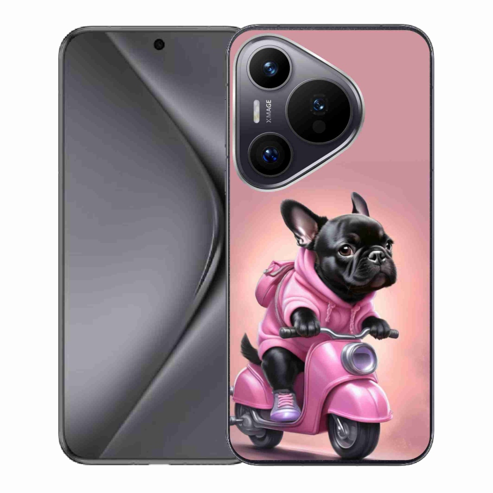 Gél borítás mmCase a Huawei Pura 70-hez - Francia bulldog egy robogón