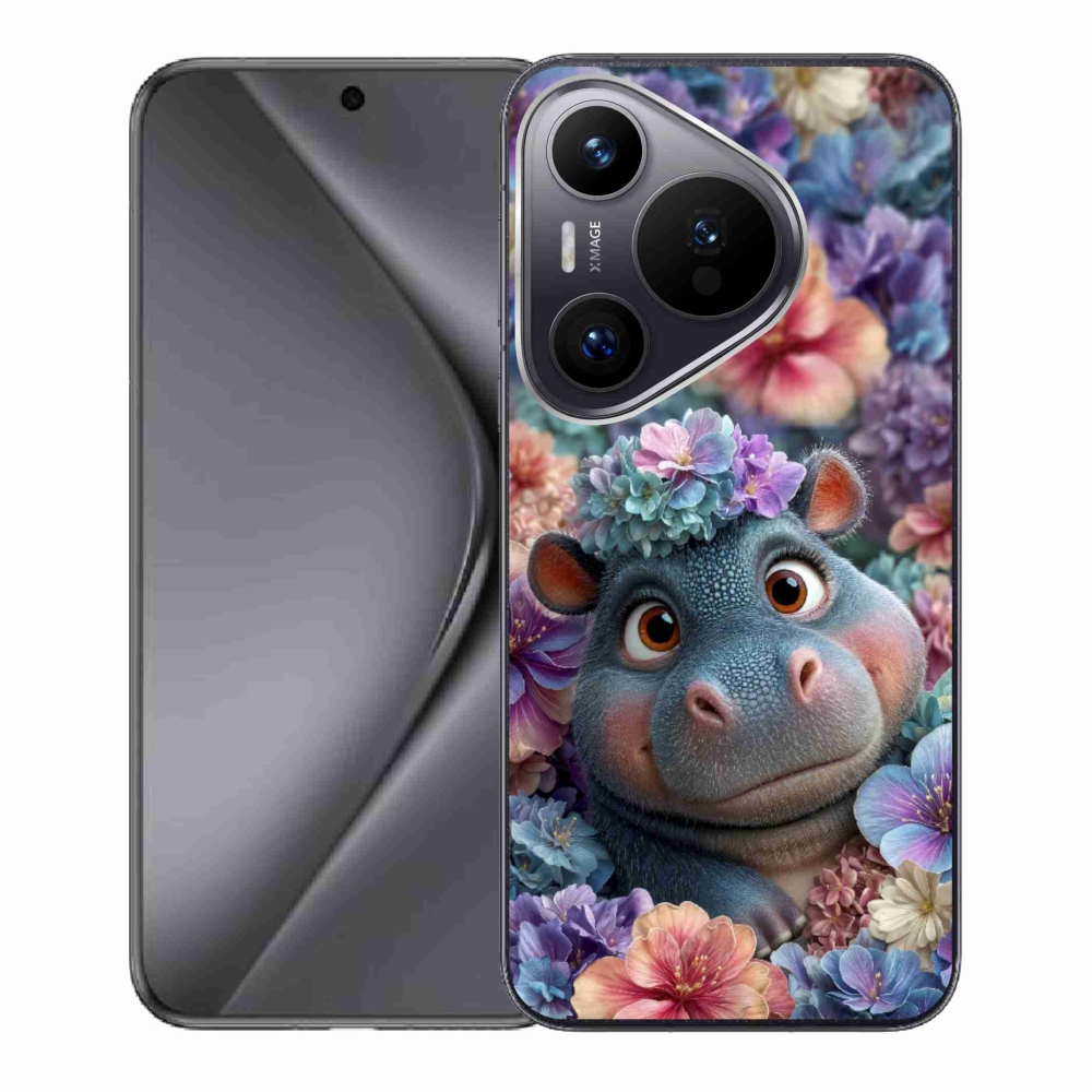 mmCase gélhuzat a Huawei Pura 70-hez – virágokkal díszített kiskacsa