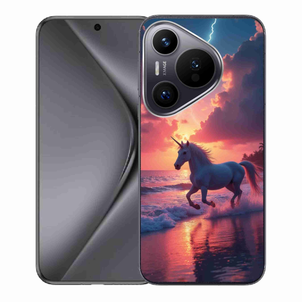 Gél borítás mmCase a Huawei Pura 70-hez - egyszarvú a tengerparton
