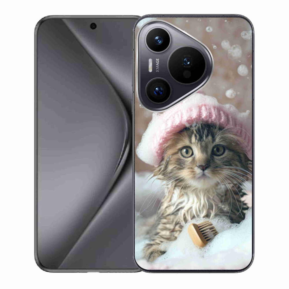 Gélburkolat mmCase a Huawei Pura 70-hez - cica és fürdetés