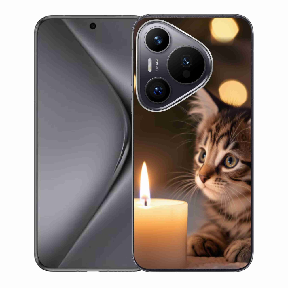 Gél borító mmCase a Huawei Pura 70-hez - cica és gyertya