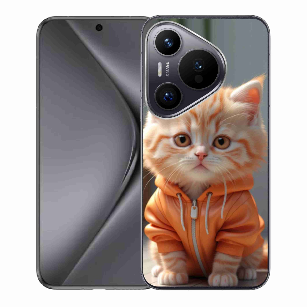 Gél borítás mmCase a Huawei Pura 70-hez - cica egy melegítőben