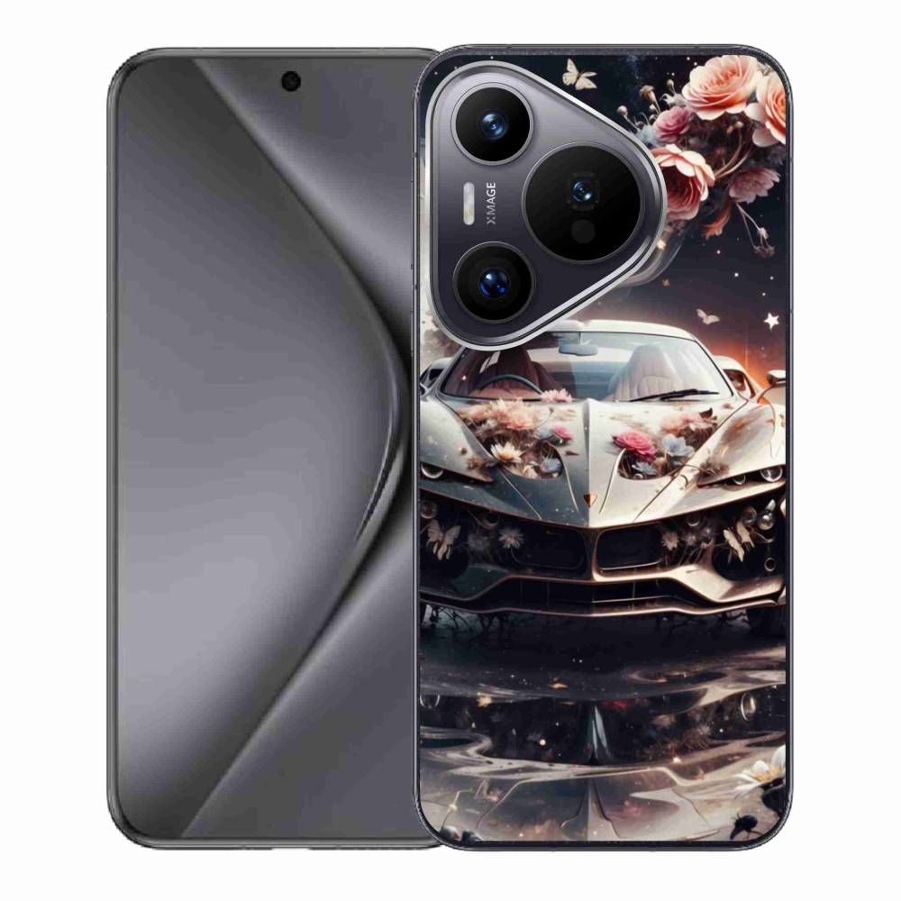 Gélburkolat mmCase a Huawei Pura 70-en - virágos sportkocsi
