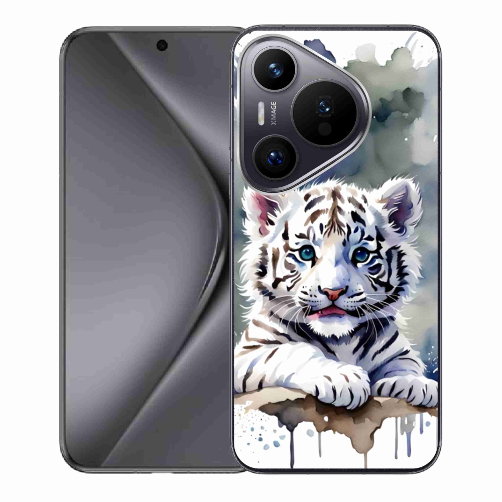 Gél borító mmCase a Huawei Pura 70-hez - fehér tigriskölyök