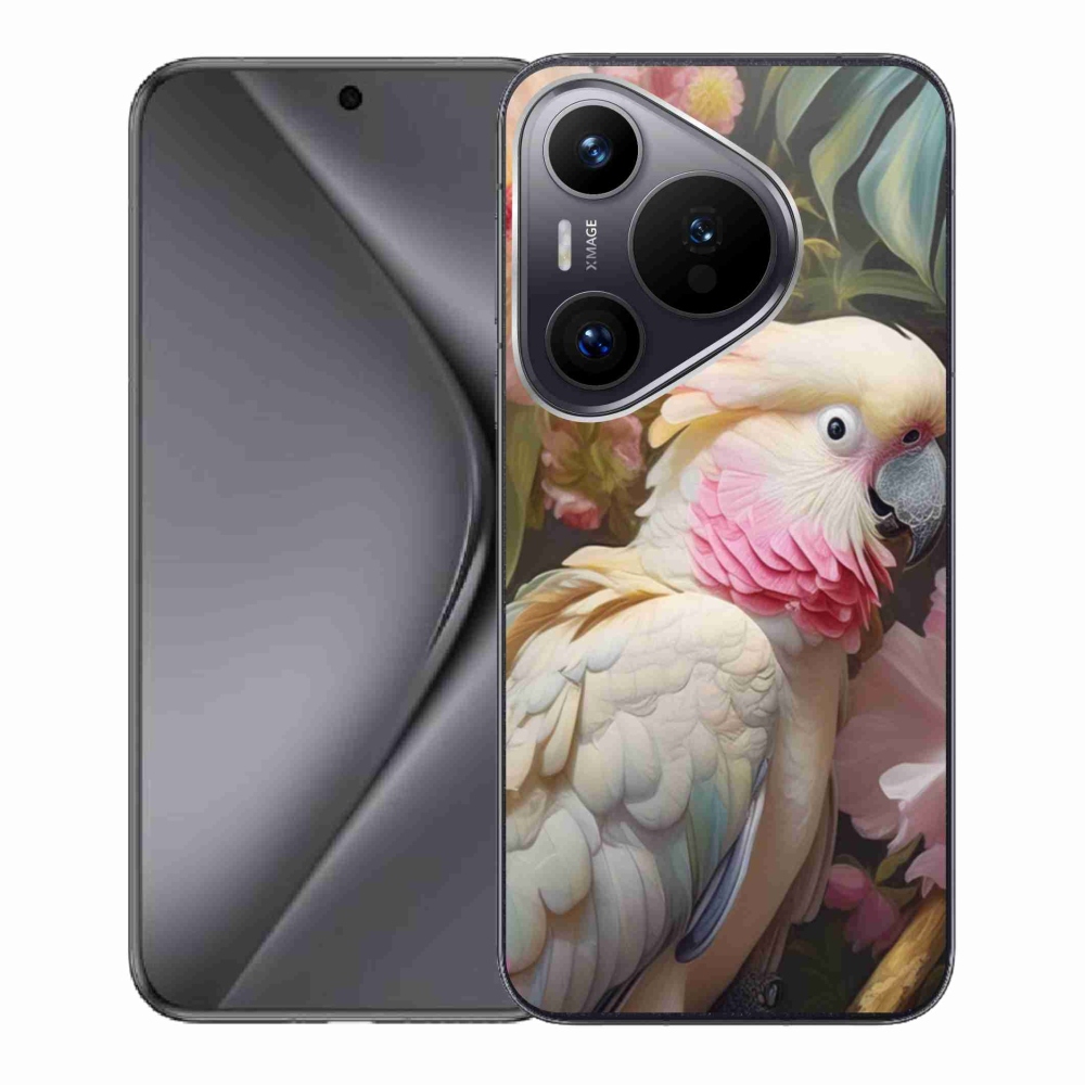 Gél borítás mmCase a Huawei Pura 70 készülékhez - papagáj kakadu rózsaszín 2