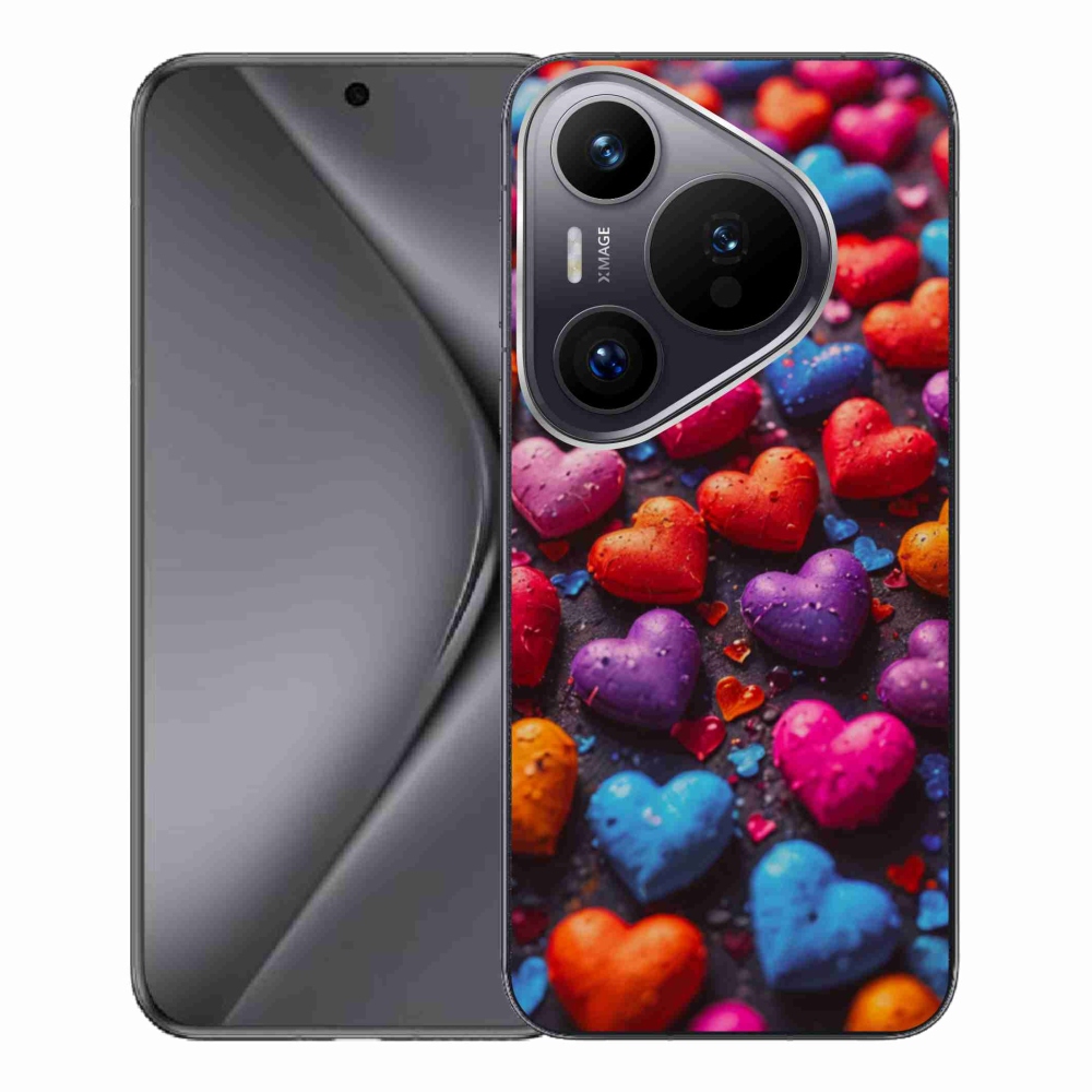 Zselés borítás mmCase a Huawei Pura 70 Pro készülékhez - színes szív