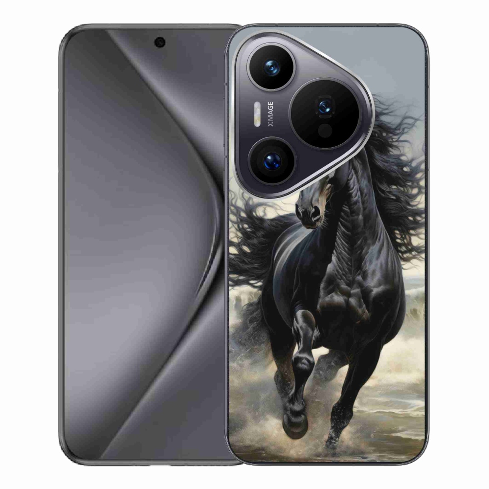 mmCase gél tok a Huawei Pura 70 Pro-hoz – futó fekete ló