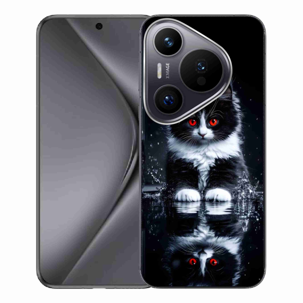 Gél borítás mmCase a Huawei Pura 70 Pro készülékre - fekete-fehér cica