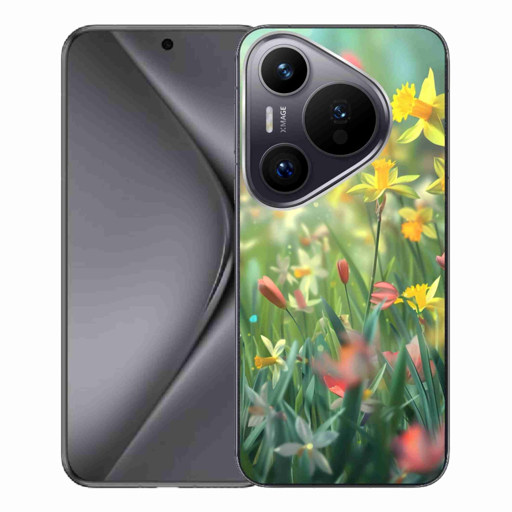 Gél borítás mmCase a Huawei Pura 70 Pro számára - tavaszi virágok