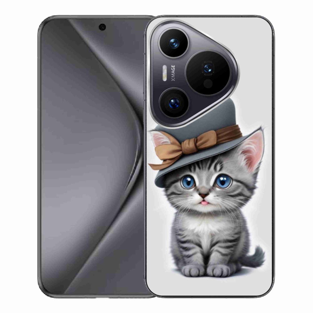 Gél borítás mmCase a Huawei Pura 70 Pro számára - cica sapkával
