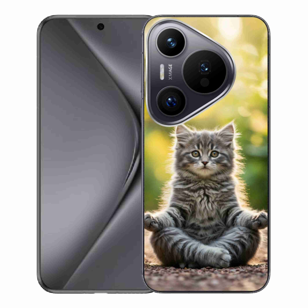 Gél borítás mmCase a Huawei Pura 70 Pro számára - meditáló cica