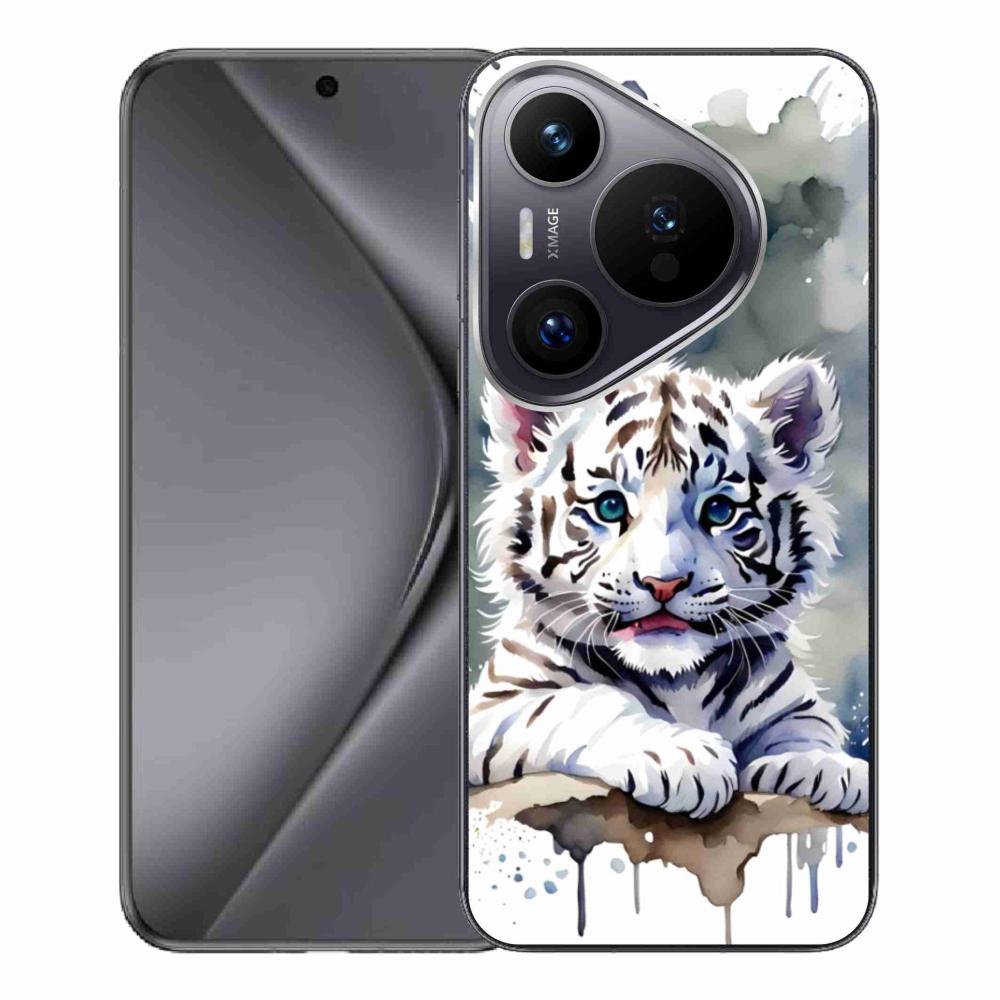 Gél borítás mmCase a Huawei Pura 70 Pro készülékhez - fehér tigriskölyök