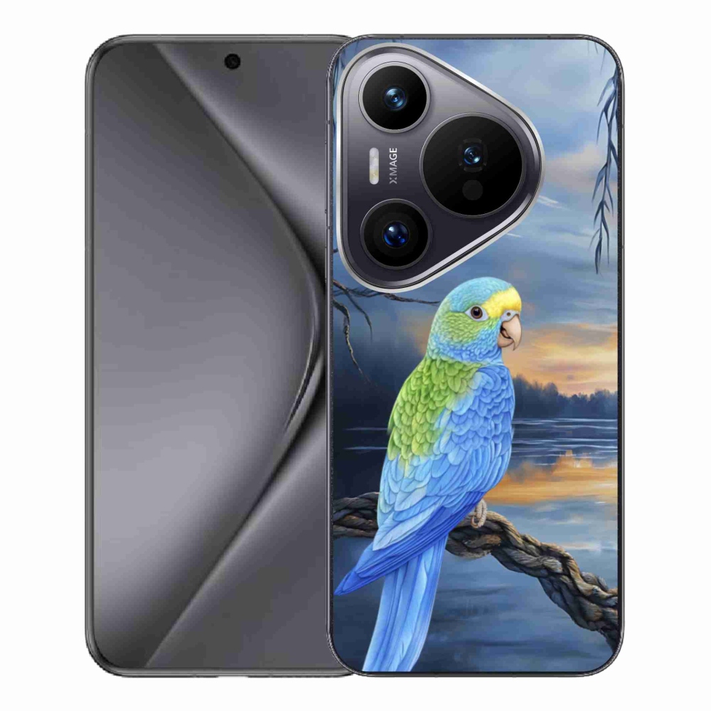 Zselés borítás mmCase a Huawei Pura 70 Pro készülékhez - kék papagáj
