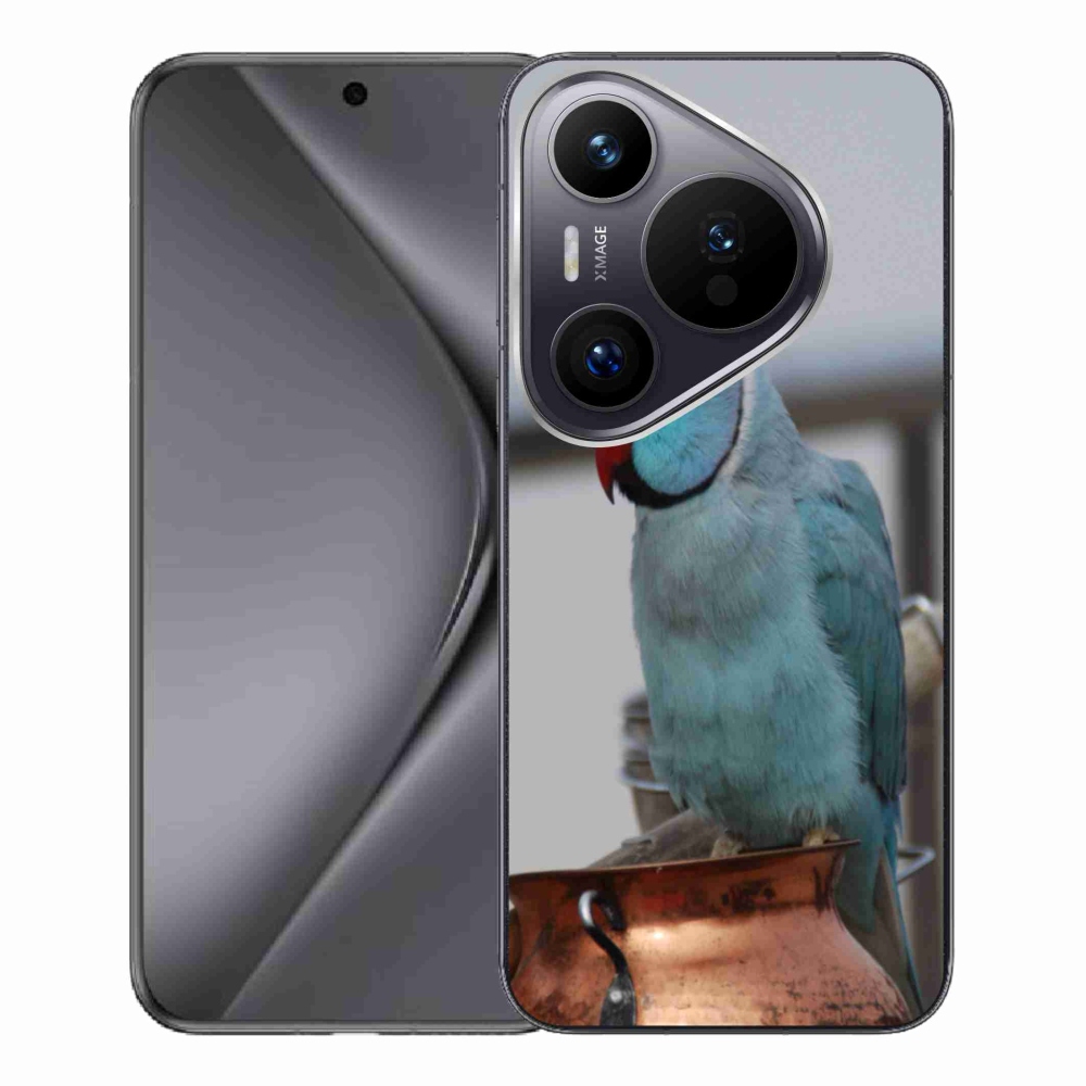 Zselés borítás mmCase a Huawei Pura 70 Pro készülékhez - papagáj alexander kék