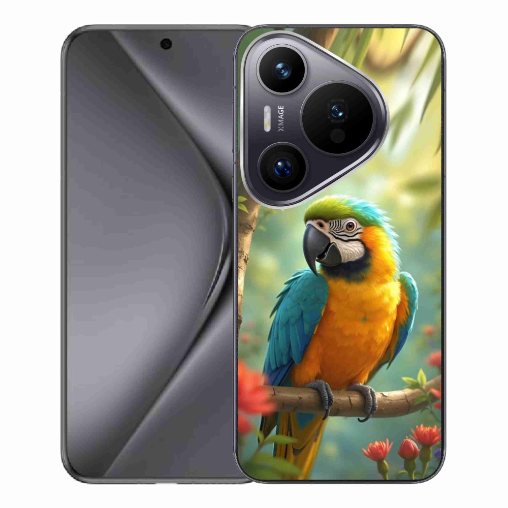 mmCase gél tok a Huawei Pura 70 Pro-hoz – kék-sárga ara papagáj