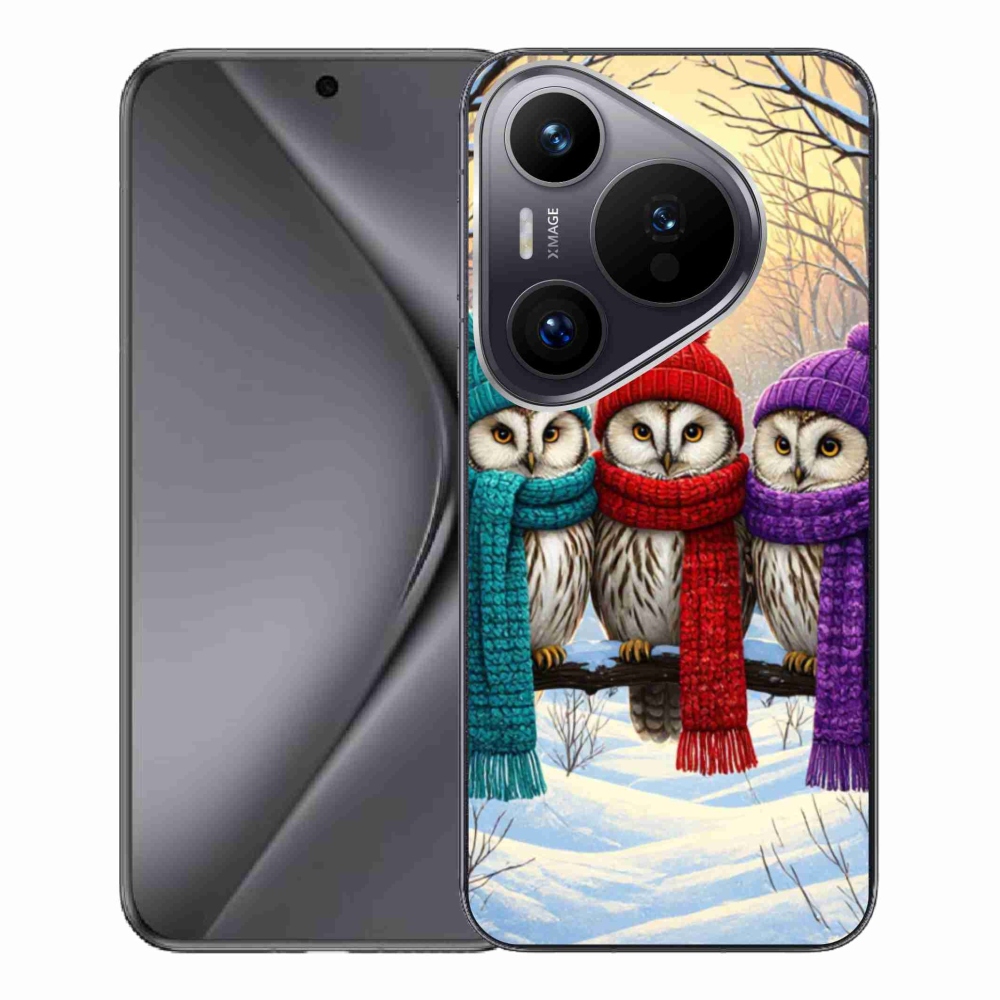 Gél borítás mmCase a Huawei Pura 70 Pro számára - bagoly barátok