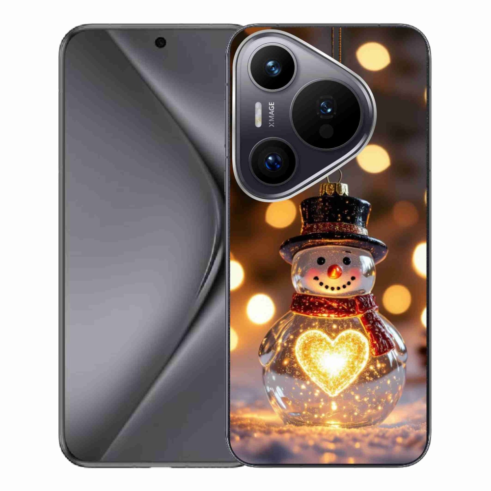 mmCase gél tok a Huawei Pura 70 Pro-hoz – világító karácsonyi hóember