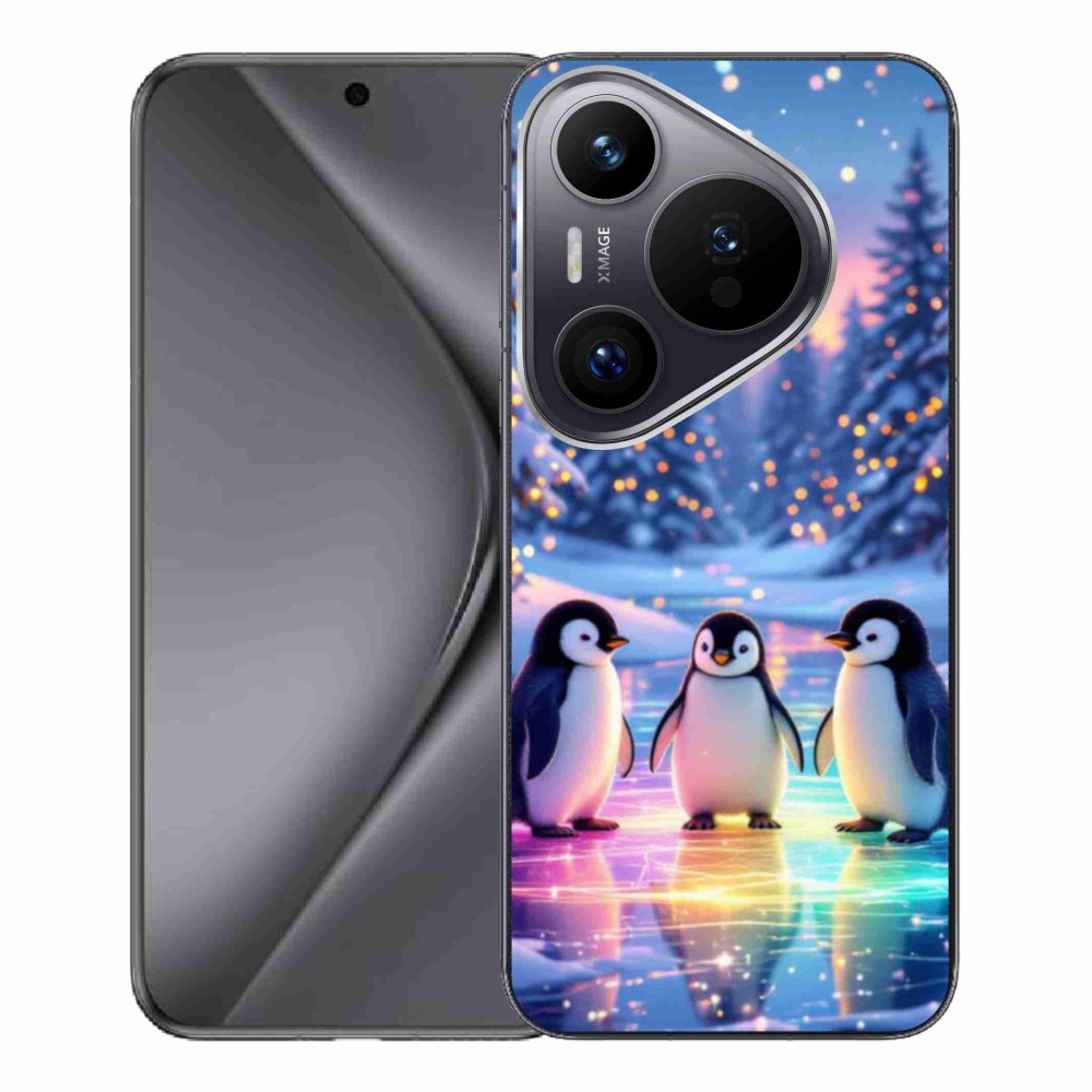 Gél borítás mmCase a Huawei Pura 70 Pro számára - pingvinek
