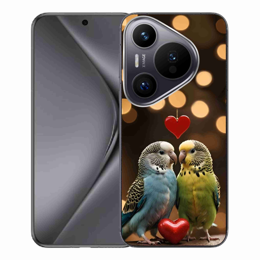 mmCase gél tok a Huawei Pura 70 Pro-hoz – szerelmes papagájok