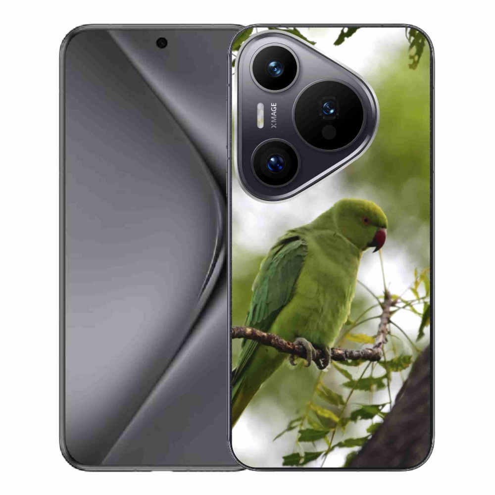 Zselés borítás mmCase a Huawei Pura 70 Pro készülékhez - zöld papagáj