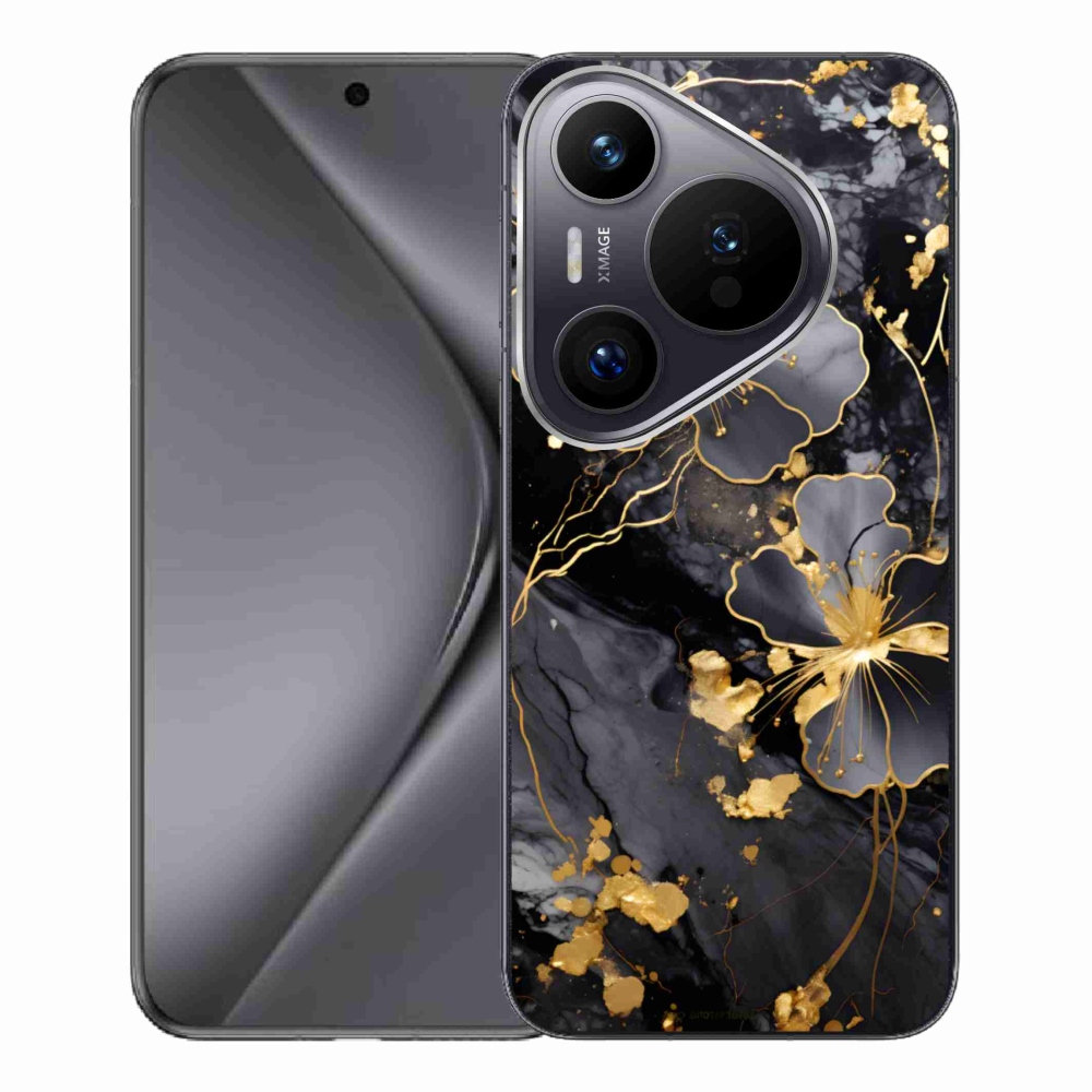 Gél borítás mmCase a Huawei Pura 70 Pro készülékhez - arany virágok