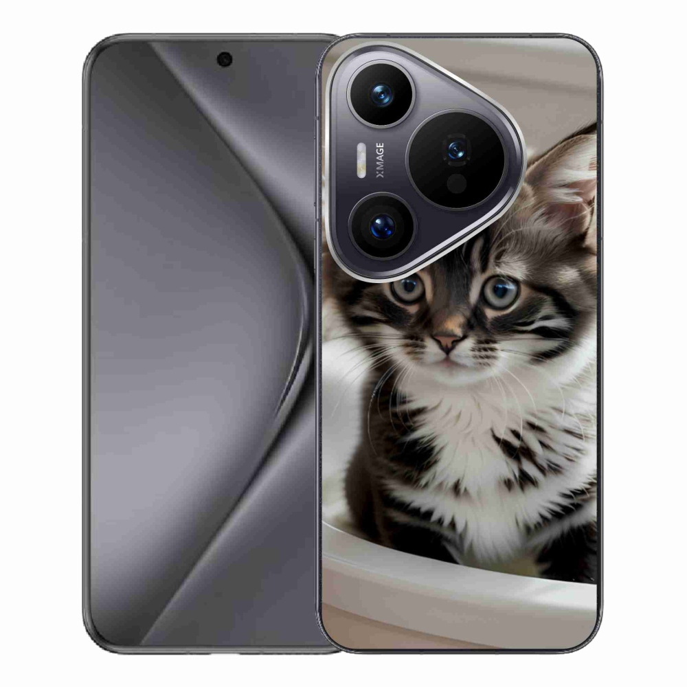Gél borítás mmCase a Huawei Pura 70 Pro-n - kíváncsi cica