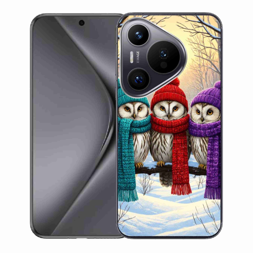 Gél borító mmCase a Huawei Pura 70 készülékhez - bagoly barátok