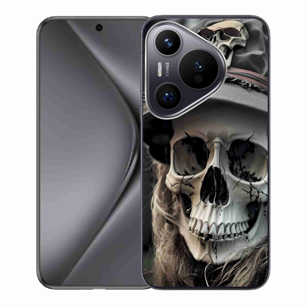 Zselés borítás mmCase a Huawei Pura 70 készülékhez - sötét koponya
