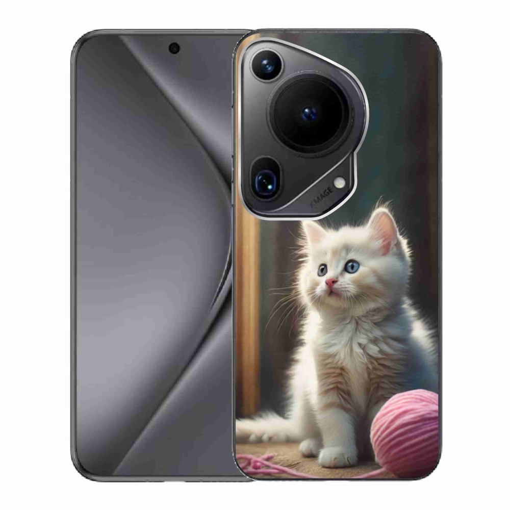 Gél borítás mmCase a Huawei Pura 70 Ultra készülékhez - fehér cica 2