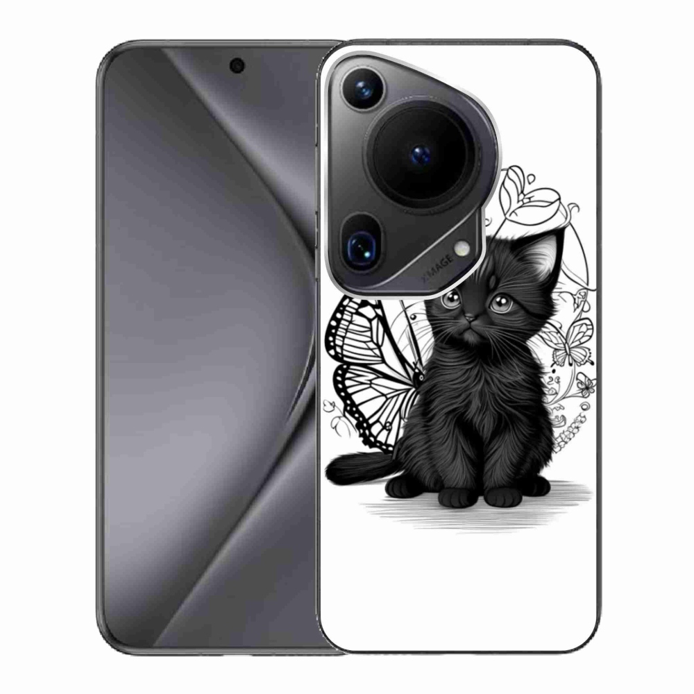 Gél borítás mmCase a Huawei Pura 70 Ultra készülékhez - fekete cica