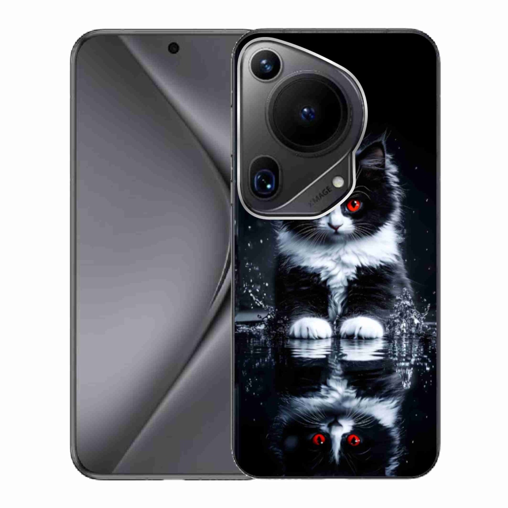 Gél borítás mmCase a Huawei Pura 70 Ultra - fekete-fehér cica