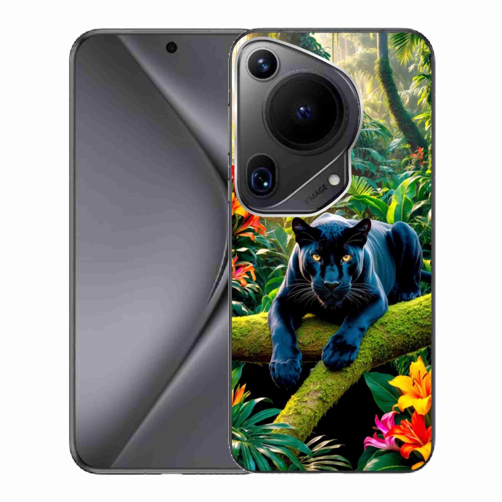 Gél borítás mmCase a Huawei Pura 70 Ultra számára - fekete párduc a dzsungelben