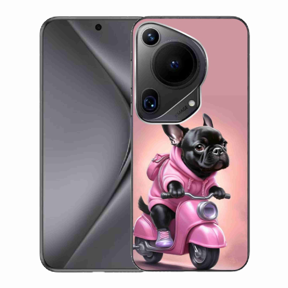 Gél borítás mmCase a Huawei Pura 70 Ultra számára - francia bulldog egy robogón
