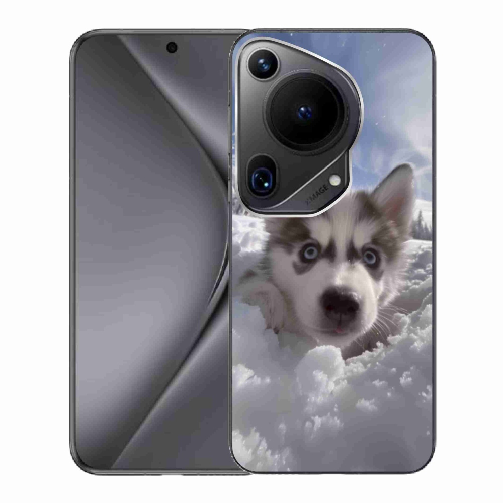 Gél borítás mmCase a Huawei Pura 70 Ultra számára - husky a hóban