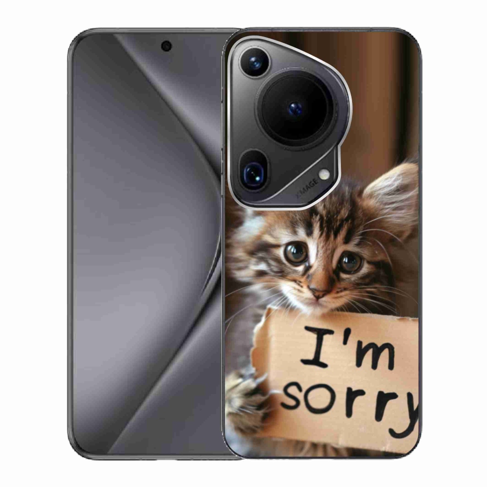 Gél borítás mmCase a Huawei Pura 70 Ultra számára - macska bocsánatkérés