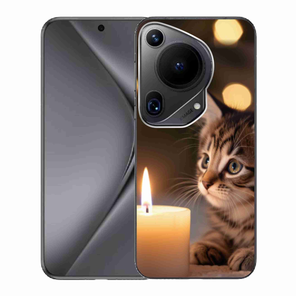 Gél borító mmCase a Huawei Pura 70 Ultra számára - cica és gyertya