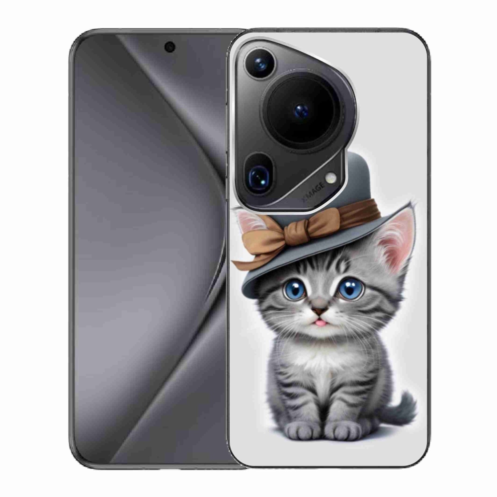 Gél borítás mmCase a Huawei Pura 70 Ultra számára - cica sapkával