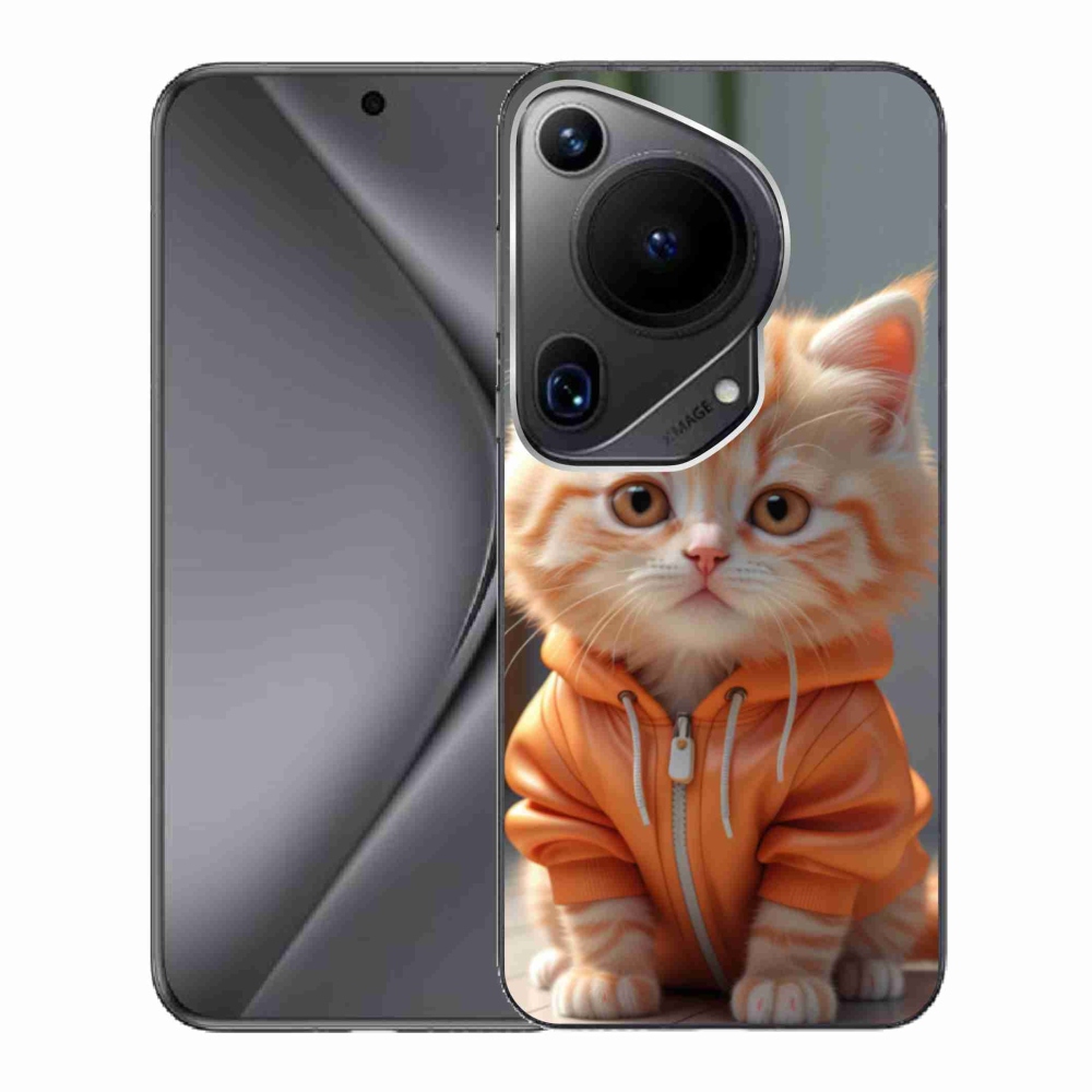 Gél borítás mmCase a Huawei Pura 70 Ultra számára - cica egy melegítőben