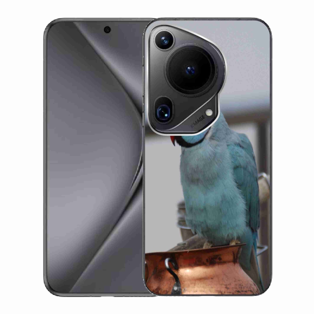 Zselés borítás mmCase a Huawei Pura 70 Ultra készülékhez - papagáj alexander kék