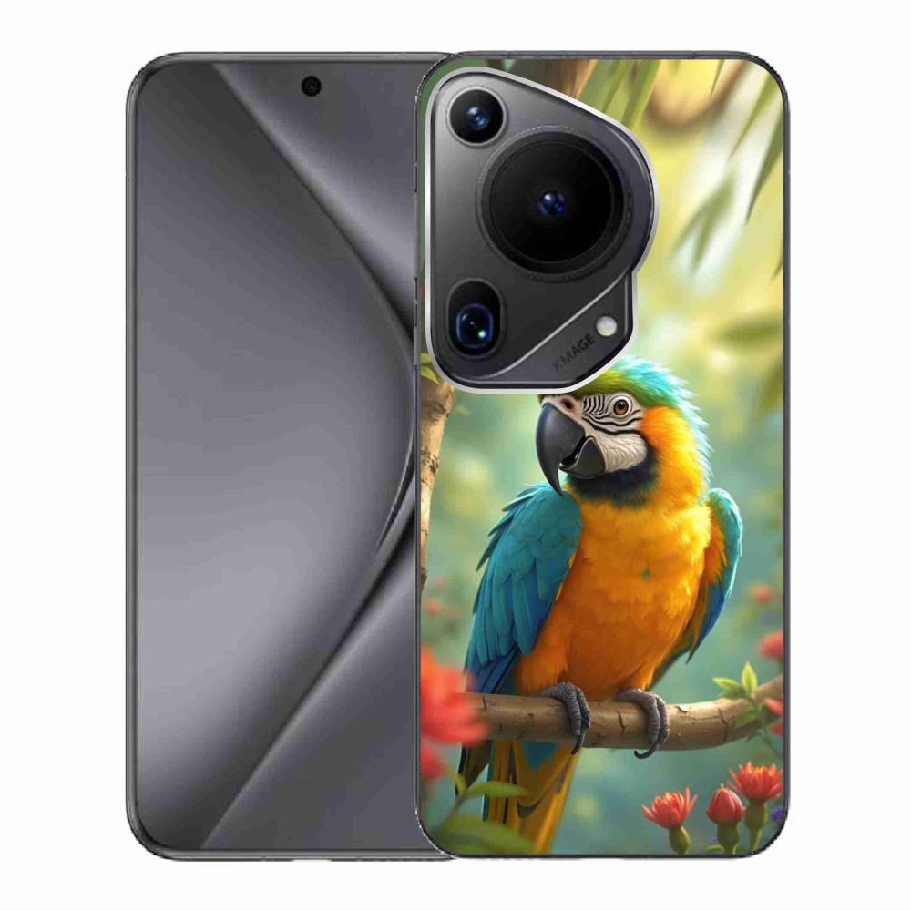 mmCase gél tok a Huawei Pura 70 Ultra-hoz – kék-sárga ara papagáj